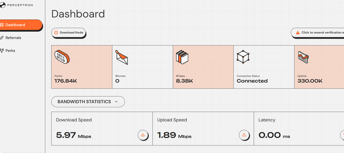 robertasapsford's tweet photo. Full transparency is the biggest highlight of Perceptron Node Dashboard — zero hidden metrics, all runtime data open to view. I share my unedited dashboard to uphold open community standards.
@PerceptronNTWK #NodeAndProud https://t.co/z2s7yIIgCR