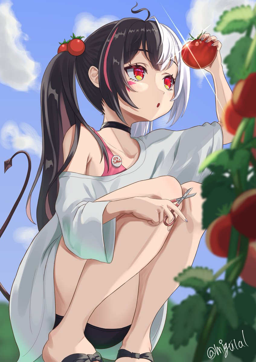 migulal's tweet photo. 「レクイエムが育てたトマト、愛情100%おいしさ100%」
＃NTE https://t.co/QXE9jKqr6Y