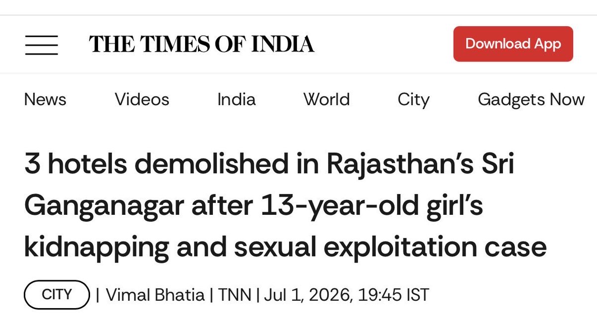 major_pawan's tweet photo. Hello @PoliceRajasthan 

A THIRTEEN YEAR GIRL WAS GANGRAPED IN GANGANAGAR FOR FIVR DAYS BY 30 BASTARDS IN HOTEL JOY, HOTEL DREAM INN, HOTEL SAPPHIRE 

All three hotels have been demolished but what about those 30 bastards ? 

Any tweet on them 
Shame on @PoliceRajasthan 
Shame on @svoruganti1466 

Kill them all 
Why there names are not in public ? 
Are there any influential people involved? 

Can anyone here from ganganagar who can help us in getting the names of those bastards