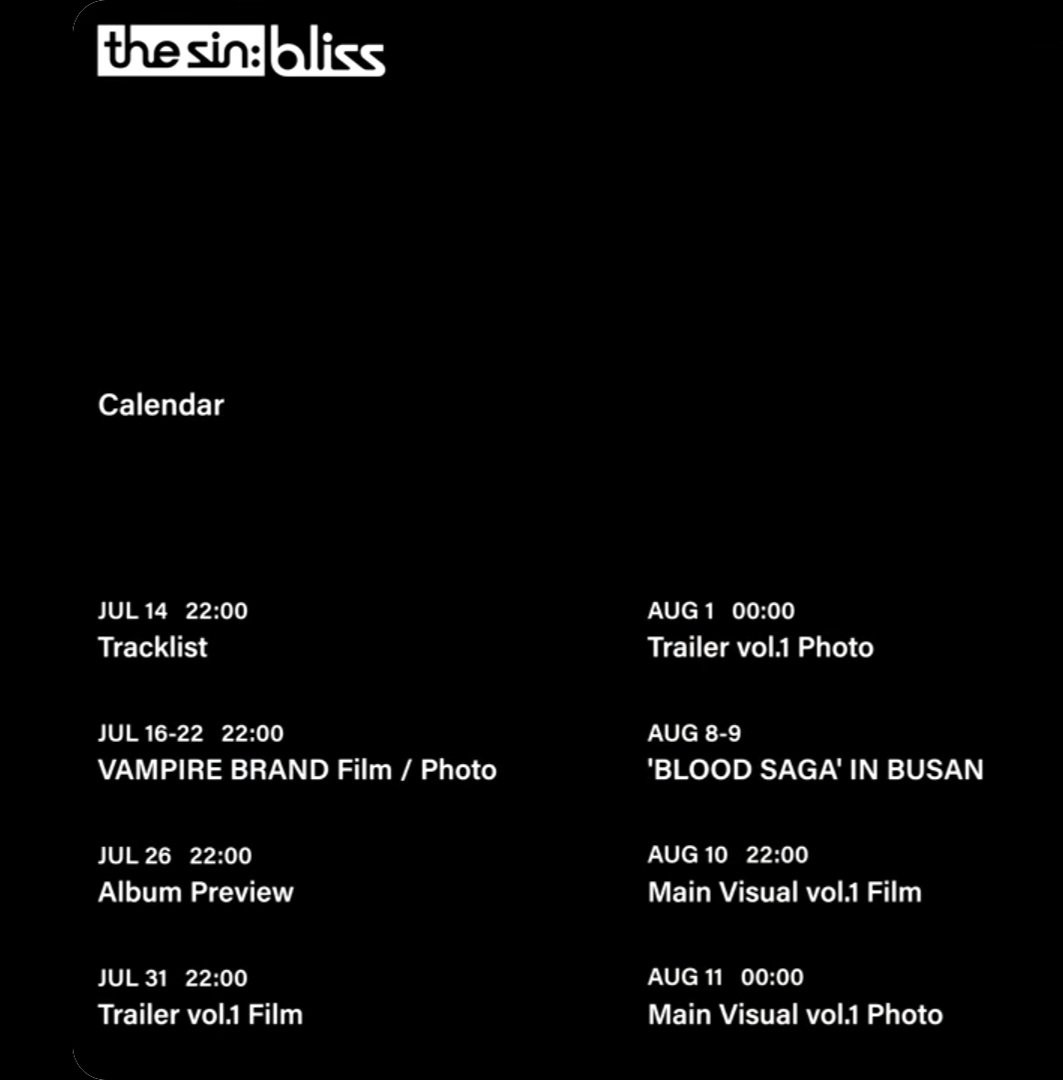OnlyForRiki's tweet photo. the sin : bliss 
Calendar  (컴백일은 8/21) https://t.co/6GXdv0467q