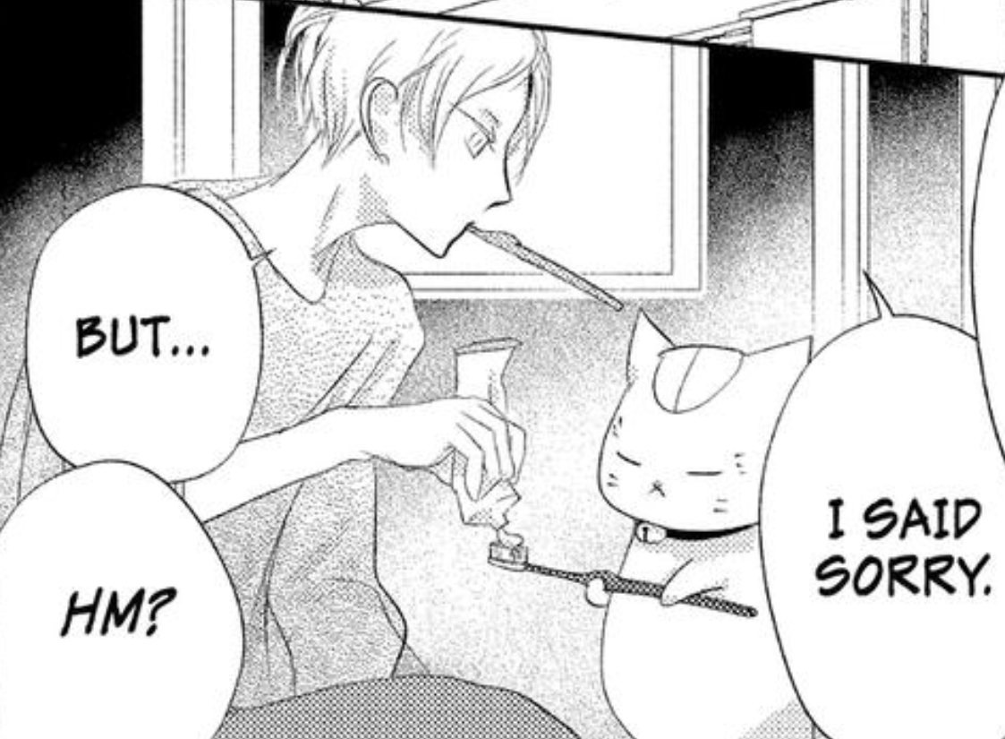 manicfujotism's tweet photo. nyanko-sensei having a toothbrush of his own and doing self care along natsume im crying https://t.co/47o0vKlEXu