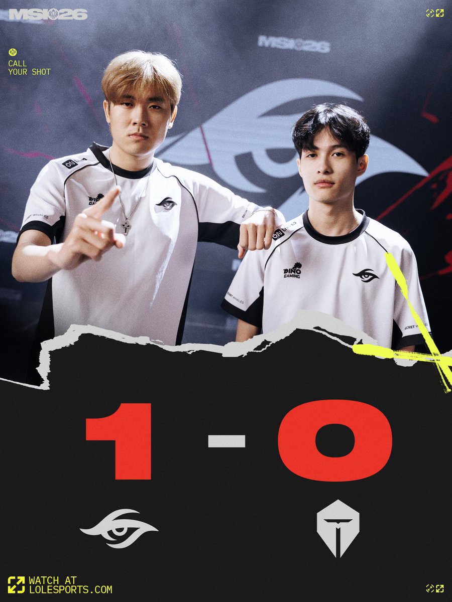 lolesports's tweet photo. Game 1 belongs to @teamsecret! #MSI2026 https://t.co/06Ln0Xhlbm