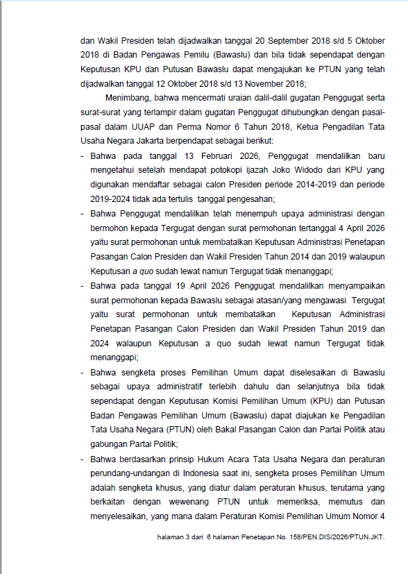 Bonatua766hi's tweet photo. Sidang PTUN Digelar via e-Court, Publik Sulit Mengakses: Transparansi Dipertanyakan

Sudah 3 kali sidang, publik tidak bisa melihat.
Gugatan saya ditolak tanpa diperiksa—dibilang sengketa pemilu & lewat waktu.
Padahal ini KTUN, dan bukti baru saya dapat 2026 setelah KPU sebelumnya menutup dokumen.

📅 Besok, 6 Juli 2026 pukul 10.00 WIB
👉 Pembacaan Jawaban atas Perlawanan (Pasal 62 ayat (3) UU PTUN)

Kalau sidang publik tak bisa diawasi… keadilan milik siapa?
#KawalSidangPTUN #TransparansiPeradilan