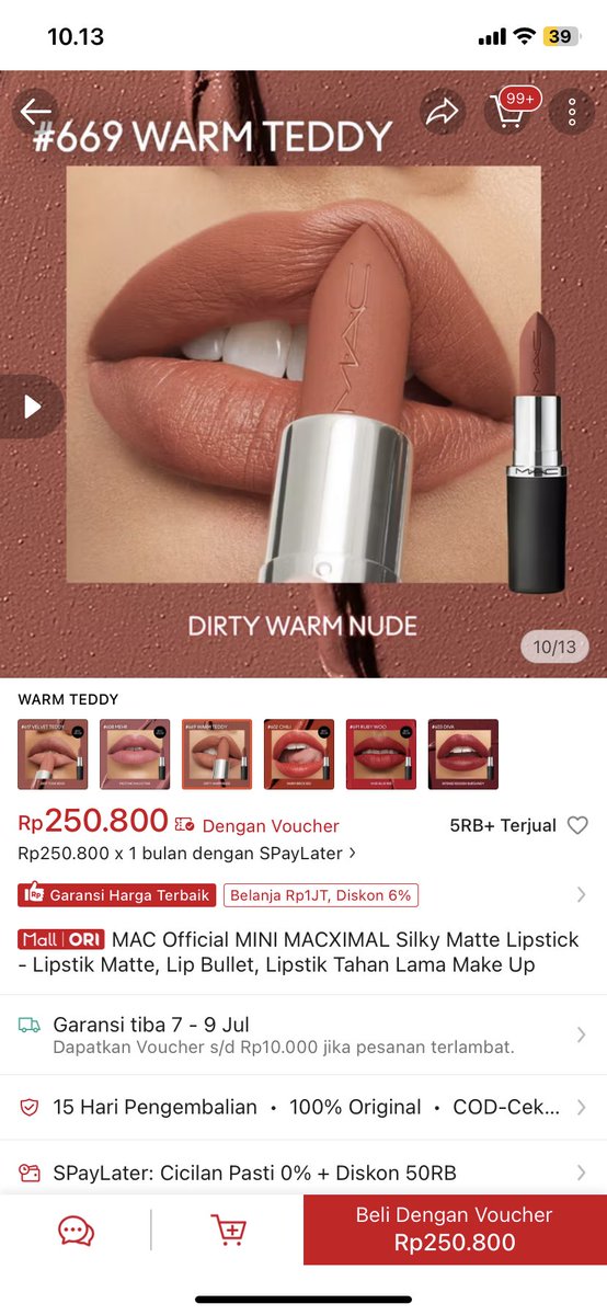 calasbt's tweet photo. WTS 

mac mini lipstick shade warm teddy — 100K

100% original, dapet as a gift dari official store mac tapi sayangnya shade nya ngga cocok di aku. cuma swatch sekali buat liat shade nya :D

bisa oren
🏡 bandung https://t.co/ZQk31BlBJW