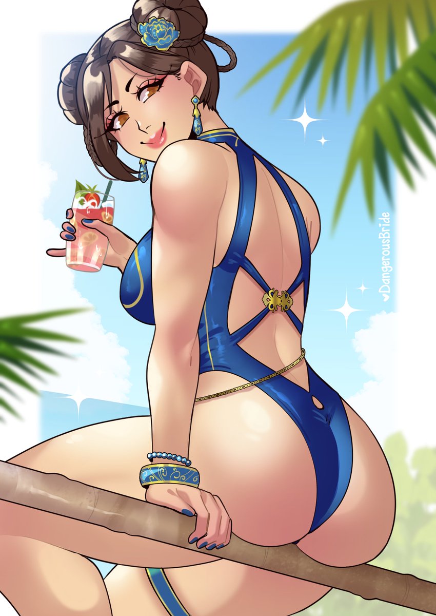 dangerousbride's tweet photo. Summertime Chun-Li 💙🌴 #StreetFighter https://t.co/e5QpajHw8n