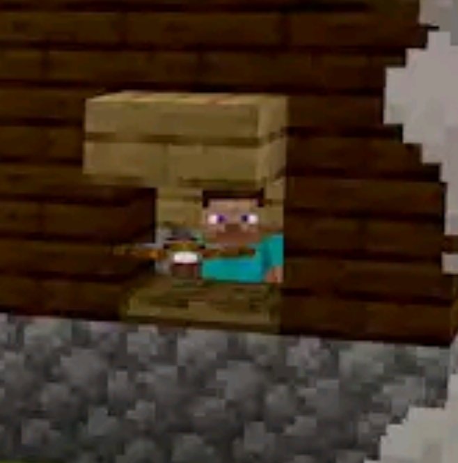 Funny_Anar's tweet photo. In Minecraft's Google Play page, in one of the images Steve just staring into your soul with a charged crossbow... https://t.co/Ze0TtvY6GY