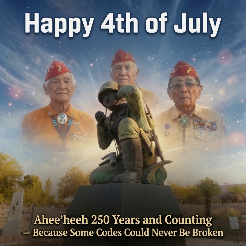 voteforcalvin's tweet photo. Happy Fourth of July.

250 years and counting — because some codes could never be broken.

As we celebrate America’s 250th anniversary, we give thanks to those whose courage, sacrifice, and service helped bring our Nation this far — including the Navajo Code Talkers, whose language helped defend freedom for generations to come.

#FourthOfJuly #America250 #NavajoCodeTalkers #FederalIndianLaw