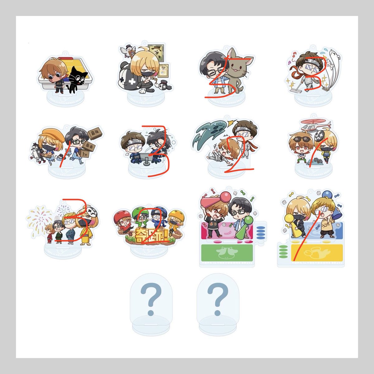 namakemonoo___'s tweet photo. 【交換】TOP4 in TOKYODOME 2Days アクキースタンドコレクション

譲 1枚目 数字の数所持
求 2枚目 💕＞⭕️

奇跡は💕と交換の���
現在会場付近にいます。手渡しのみ https://t.co/sGUEl4FflN
