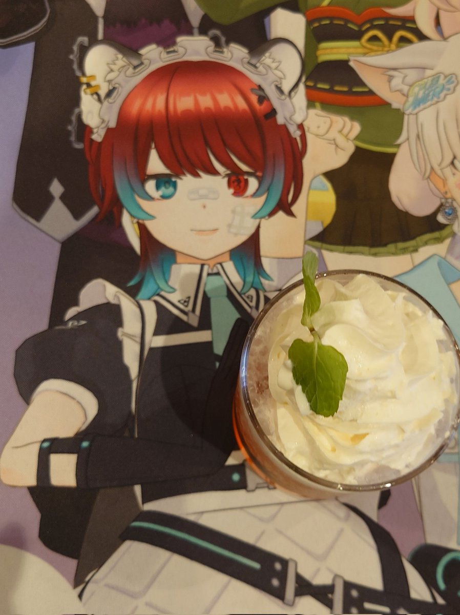 Inumarukobun's tweet photo. スターライバーコラボカフェに行って参りました！
じゃじゃみ親分のコラボメニューのスイカジュースとオムライス、通常メニューのパンケーキたべてきました(๑>؂<๑)

#じゃじゃがナンバーワン
 #犬丸じゃじゃみ https://t.co/2esmOPLCYH