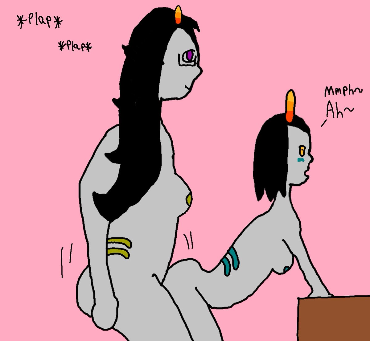 fern71717's tweet photo. drew some nsfw stuff for the first time (featuring my homestuck fantrolls) https://t.co/Ti1nXI9pLy