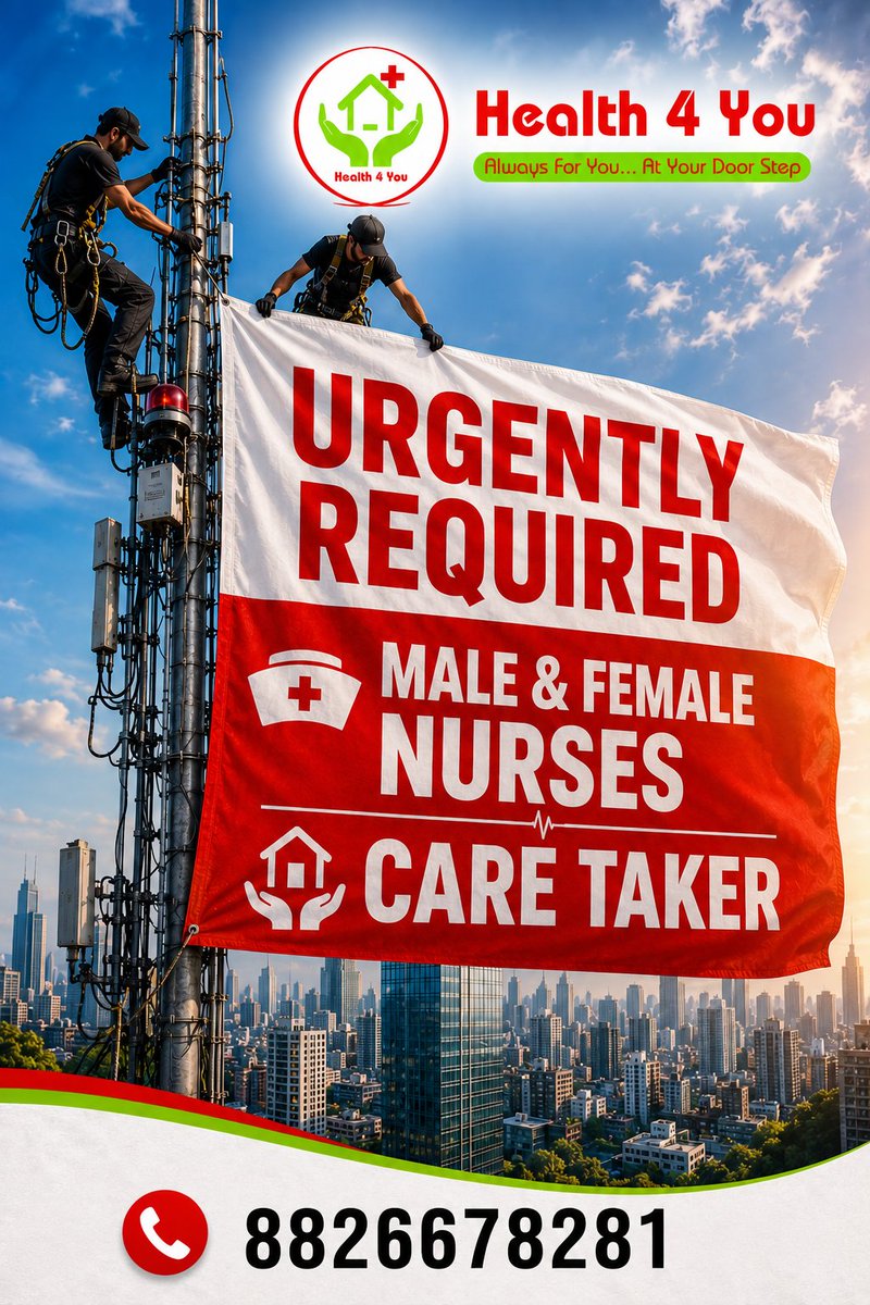 Health4Youcare's tweet photo. ✅ Male &amp; Female Nurses Required
✅ Care Taker Required
✅ Immediate Joining
✅ 12 Hours &amp; 24 Hours Shifts
✅ Good Salary Package
✅ Hostel Facilities for Both
✅ Permanent Job
📍 Locations:
Gurgaon | Delhi | Faridabad | Noida
📞 Contact: 8826678281 https://t.co/ItGYuEcVIc