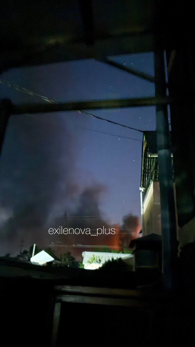 Exilenova_plus's tweet photo. Last night, the following facilities were attacked in occupied Crimea:

The 220 kV Bakhchysarai substation in Bakhchysarai. (Photos 1–2)

📍44.7557778, 33.8641667

The Zimino 110/35/10 kV substation. (Photo 3, NASA FIRMS)

📍45.515133, 33.515204

The fourth video compares satellite imagery from July 2025 and July 2026, showing a noticeable decline in nighttime illumination across Crimea.