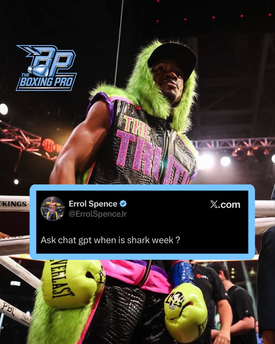 TheBoxingPro's tweet photo. Errol Spence Jr will make his return to the ring against Tim Tszyu to kick off Shark  week 👀🔥 #StillTheBiggestShark 🦈 https://t.co/7YxwnGIAr6