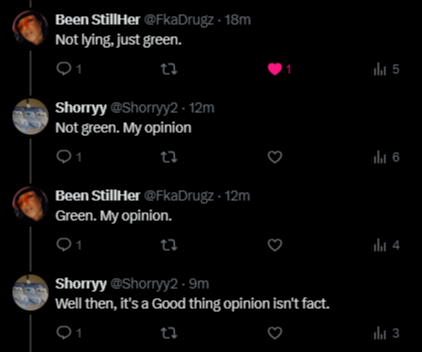 Shorryy2's tweet photo. @FkaDrugz @evermines @kevinblue345 “Fact: statement of actuality or occurrence. A fact is based on direct evidence, experience, or observation.

“Opinion: statement of belief or feeling. It shows one’s feelings about a subject. Solid opinions are someone’s views on a subject and not facts themselves.” https://t.co/W1BXxY4IBN