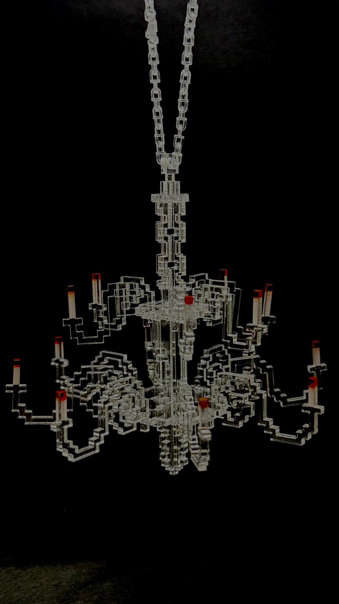 seizamaster's tweet photo. アクリルでドットのシャンデリアつくった！
#pixelart #ドット絵 #ピクセルアート https://t.co/SXe9rwg8Tr