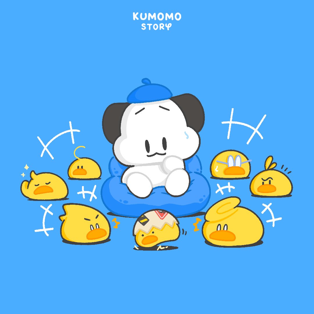 kumomostory's tweet photo. Kumomo in Vacation day
with tamago and the gang💛
วันพักผ่อนที่แสนสงบของคุโมโมะ ☁️
#kumomo #skytopia #illustration #characterdesign #cute https://t.co/Rv2Bi3DXPe