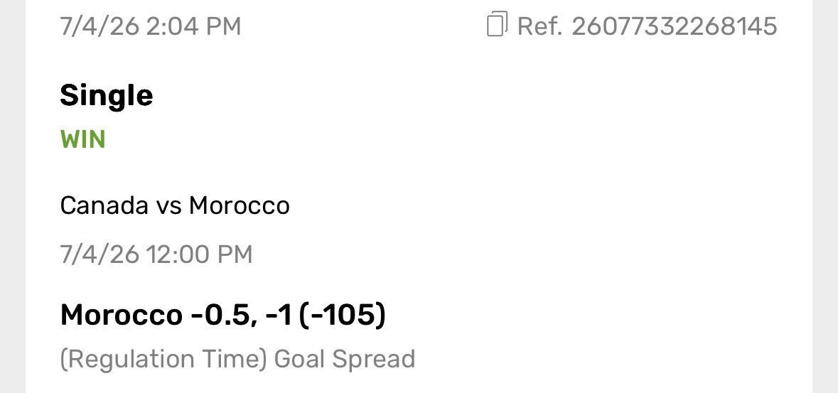corefooty_com's tweet photo. 🇨🇦 Canada vs Morocco 🇲🇦
Morocco -0.5, -1 (-105) ✅

🎁 Want the pick? It's FREE 👇
🚨https://t.co/3s9DYsFTLC…🚨

#wcpick https://t.co/zF1lja7J9b