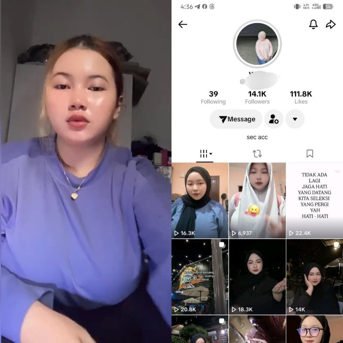 lamMukh's tweet photo. Ni tiktok perempuan ni yang tengah viral https://t.co/IozsAFHbdk https://t.co/p2tEIMe25b