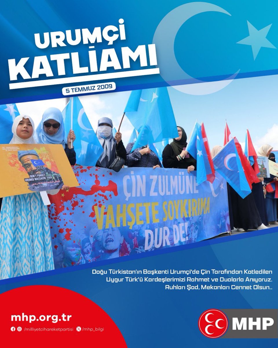 oozgurbayraktar's tweet photo. Doğu Türkistan'ın Başkenti Urumçi'de Çin tarafından katledilen Uygur Türk'ü kardeşlerimizi rahmet ve dualarla anıyoruz.
Ruhları şad, mekanları cennet olsun. https://t.co/Mq4oSFRDiI