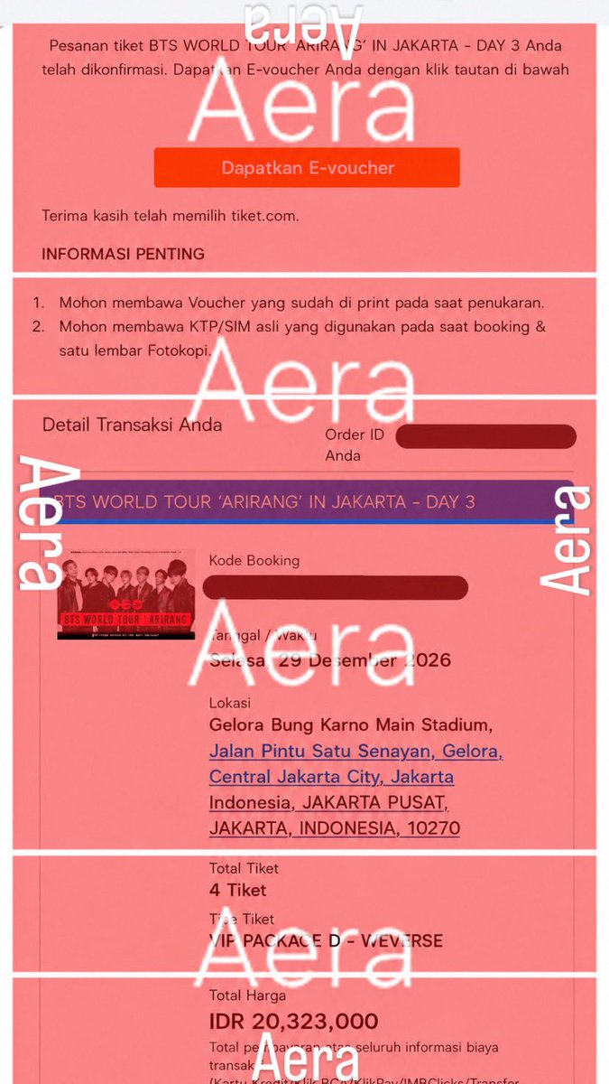 tzendax's tweet photo. WTS BTS 'ARIRANG' JAKARTA KONSER
CAT 1 - WEVERSE DAY 4TIX

Harga : 3.500.000/tix
Dp : 500.000
Keep : 200.00
Note : 1 orang hanya bisa membeli 1 tiket

WA DII BIOO☝🏻☝🏻

#bts #BTS_ARİRANG #BTS_ARİRANG_BUSAN #BTS_ARIRANG_TOUR_BUSAN #wts #wtsarirang #btstourjakarta https://t.co/nV1z47FRDn