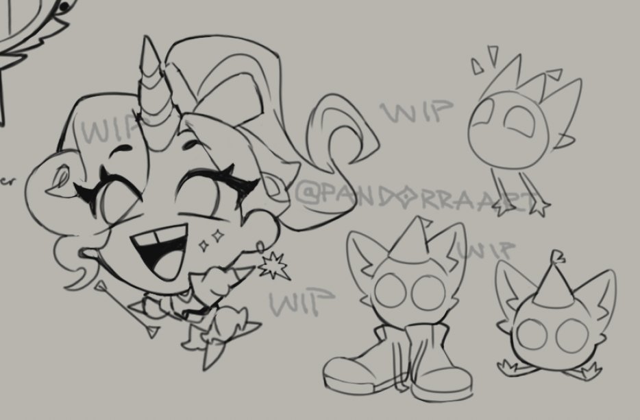 PandorraArt's tweet photo. Doodled mini Celeste and Rem helpers during stream, kinda liked simplifying them all #deadlock https://t.co/ouitAVg12j