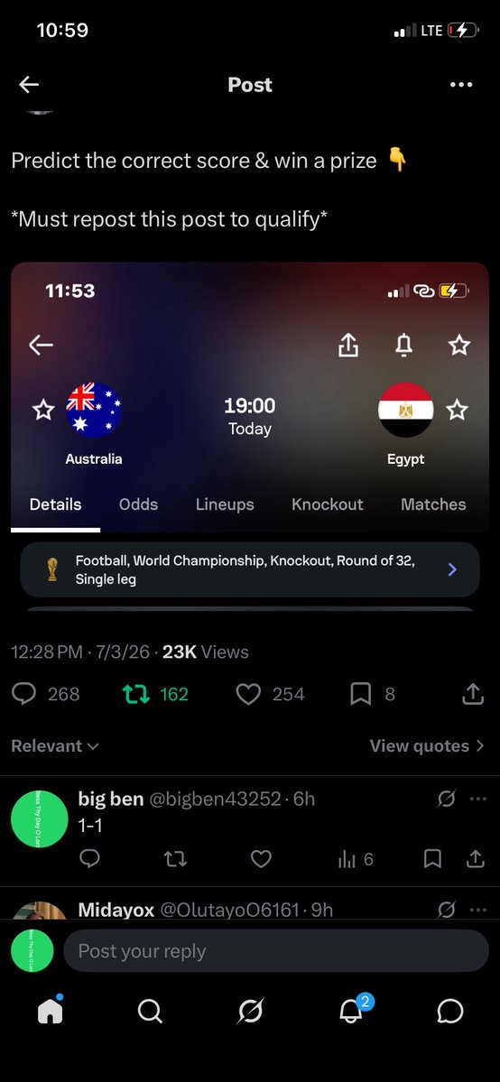 bigben43252's tweet photo. @flexybenben Boss me too I won 2 predictions 
Abeg help me nothing to eat FG still Dey show us shege https://t.co/V3Igm9yL6D