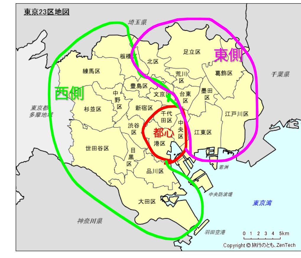 amanliveonleaf's tweet photo. 東京の西側東側議論だけど個人的な分け方の見解はこれかな。北区については異論を認める  #西側  #東側 https://t.co/Z0pjSgjbNw