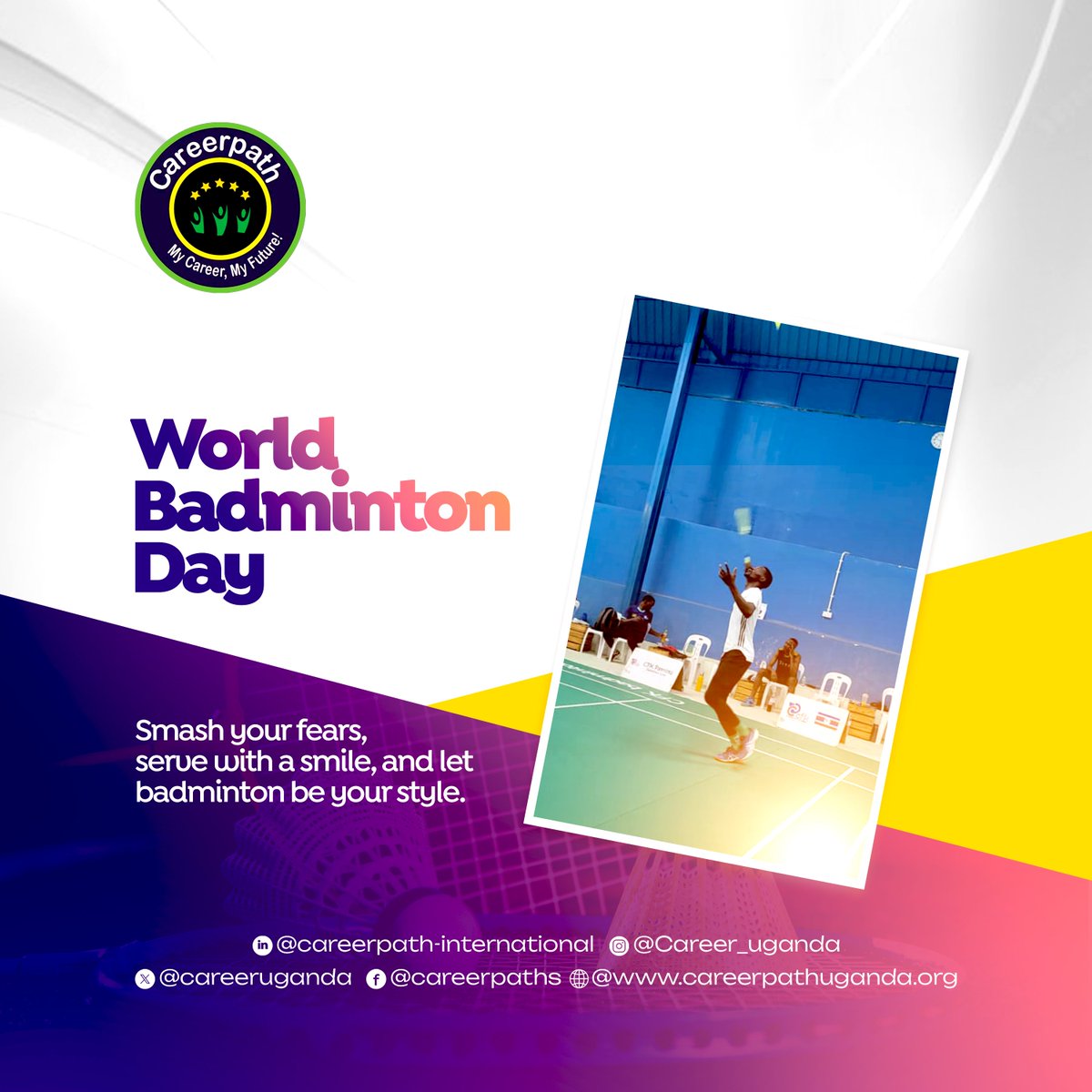CareerUganda's tweet photo. Badminton teaches resilience, focus, and the courage to start again after every setback. It’s not just about winning, but growing in discipline, confidence, and friendship.
Today we celebrate every player, coach, and supporter keeping the spirit alive 💪🏸
#WorldBadmintonDay
#CP https://t.co/K4rk1THYCV