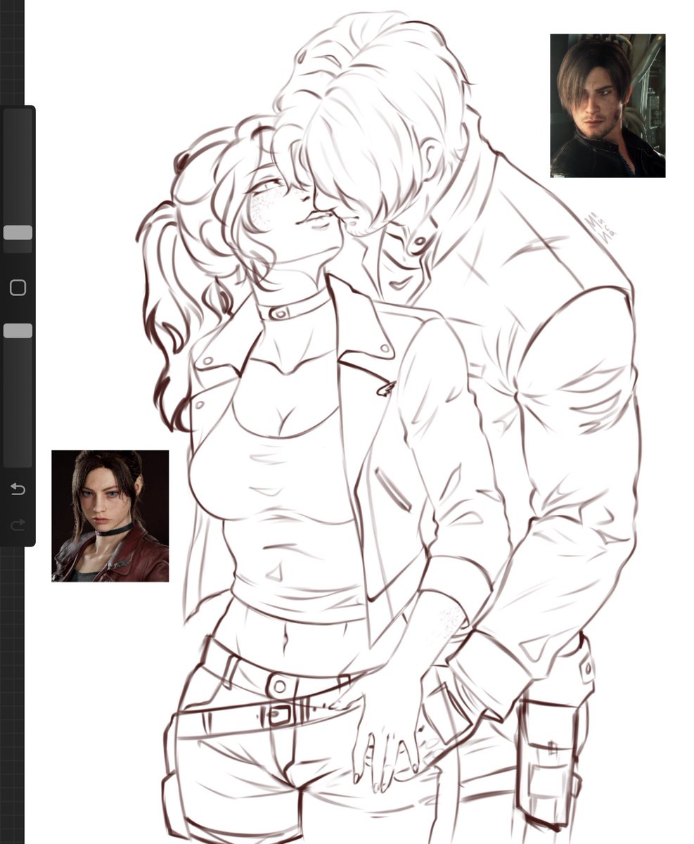 Milisaaar's tweet photo. Bonding over bikes,,, sketch 
#Cleon #ClaireRedfield #LeonKennedy #ResidentEvilCodeVeronica #ResidentEvilVendetta https://t.co/clzB6546gO