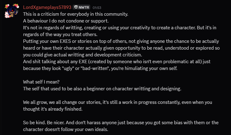 TyloonA36774's tweet photo. A message for the exe community from what I've been noticing lately. https://t.co/U3SYWYkyzN
