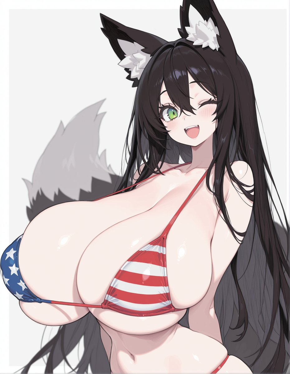 TupletR's tweet photo. Happy 4th of July! Get a full, ecchi set of American Bikini  fun on the support site. https://t.co/2WKDi7GyUF