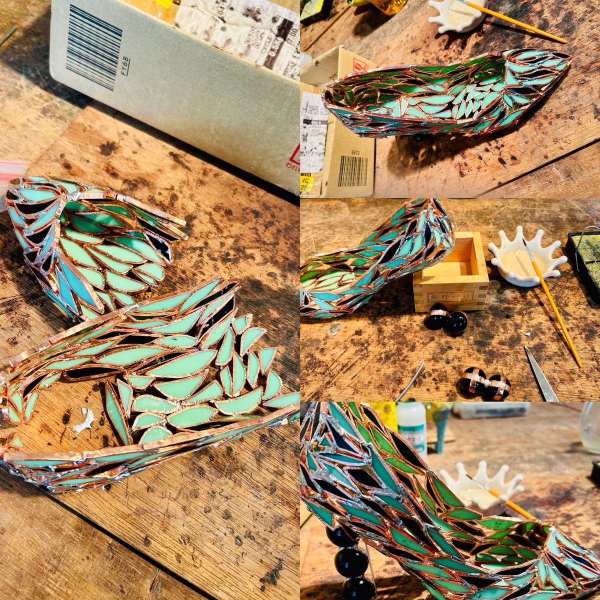mmeetel's tweet photo. ガラスの靴👠型から外し組立完了✨仕上げまでまだまだですが、先が見えてきました✨✨👍
久しぶりに #すず家 で食事🍻 
今回も間違いないおいしさでした😋
仲間の作品✨教会⛪️😍
#ステンドグラス #ステンドグラスのある暮らし
#自由が丘ジーラソーレ https://t.co/AGdBaBhfrk