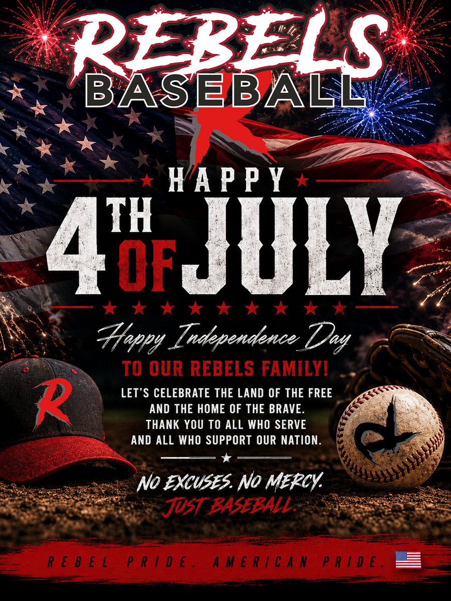 RebelsBBSB's tweet photo. Happy 4th of July
#Fireworks #Baseball #PlayatNight https://t.co/kaas5ewzJP