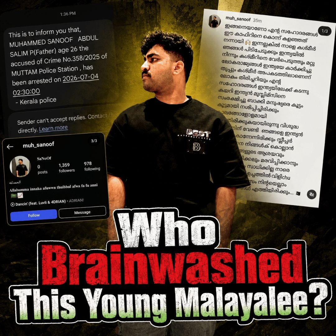 RajeevRC_X's tweet photo. How does a young Malayalee get brainwashed into celebrating the brutal, cold-blooded murder of a fellow Malayalee in the Pahalgam terror attack?

The arrest of this youth, Muhammed Sanoof Abdul, for his anti-national remarks celebrating the killing of innocent terror victim N. Ramachandran should be a wake-up call for every Malayalee.

This is not an isolated incident.

It is the consequence of years of appeasement, radicalisation, and Congress-CPM's political hypocrisy.

When they put vote-bank politics above national interest...

When they mainstream radical forces...

When they refuse to celebrate our national milestones...

When they file cases against those celebrating #OperationSindoor...

When they object to singing #VandeMataram...

When they allow Hamas leaders to address our youth...

They create an ecosystem where patriotism is questioned and radicalisation is normalised.

The Congress and the CPM have nurtured this dangerous politics for far too long.

It is dangerous for Keralam.

It is dangerous for India.

Our youth deserve a future built on skills, opportunity, innovation, and patriotism - not hatred, radicalisation, and division.

Keralam's future lies in deeper integration with India's growth story, not isolation from it.

The era of #APAKADAMPolitics must end.

It is time for the #PoliticsOfPerformance.