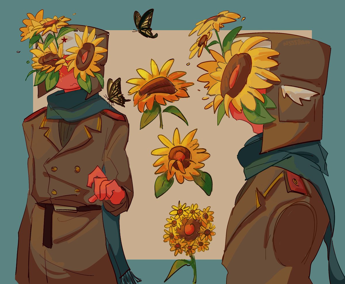 ❤️ひまわりさま❤️ countryhumans ひまわり花壇