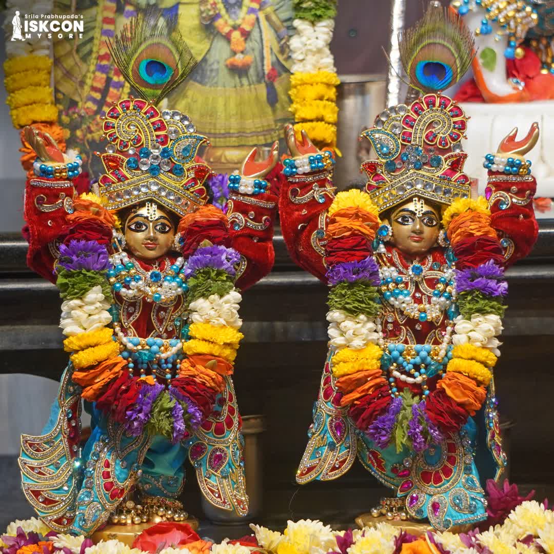 ISKCONMYSORE's tweet photo. Darshan on Sunday, 5th July 2026 at ISKCON Mysore
#darshan #krishnabalaram #gauranga #iskcontemple #culture #divinegrace #devotion #nitaigauranga #spirituality #spiritualpath #japa #meditation #mantra #spiritualsunday #soulfulsunday https://t.co/VrG7PCqcD2