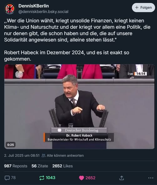 Ferika0409's tweet photo. Und nochmal zur Erinnerung! Robert Habeck hat das kommen sehen! https://t.co/vs2sZ5I2OS