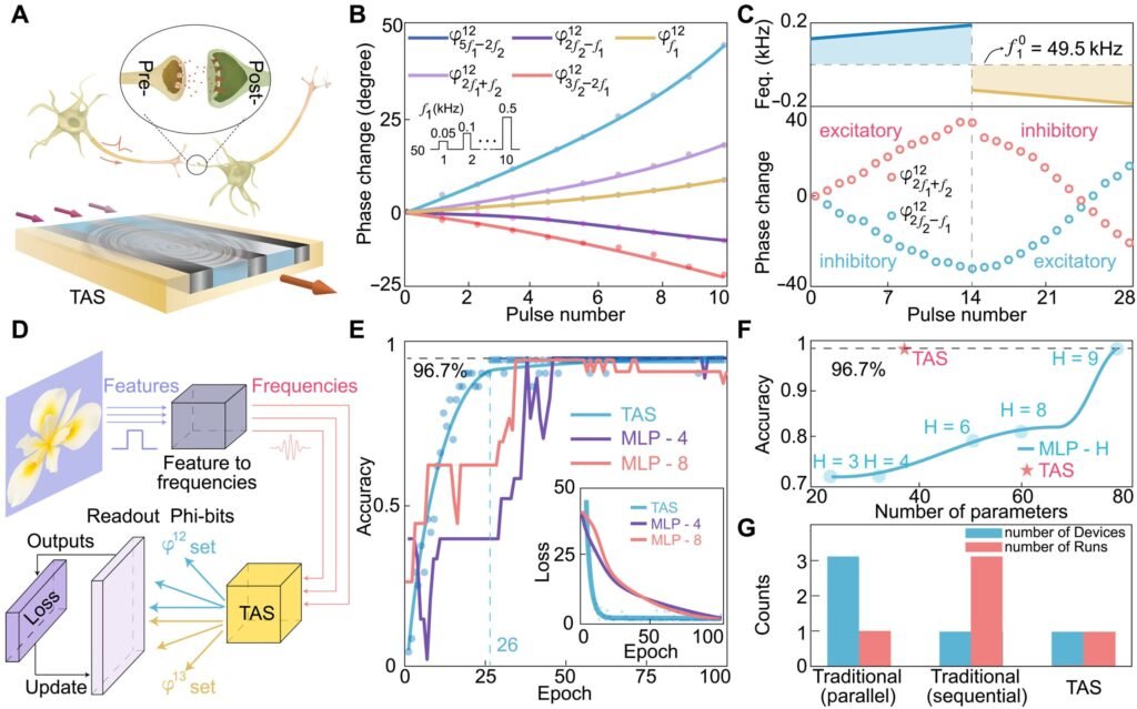 talius's tweet photo. #Soundwaves could #power a #new kind of #chip inspired by the human #brain

A new neuromorphic computer chip uses sound waves instead of electricity, processing data faster and with far greater energy efficiency than traditional AI hardware >> 
https://t.co/ZUiBkOv4St https://t.co/Ywe3lT8kHs