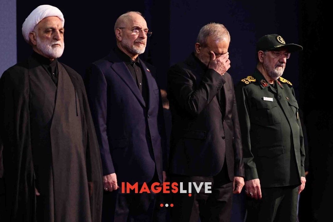 imageslive's tweet photo. Tehran, Iranian. 3/06/2026. President Masoud Pezeshkian, accompanied by a number of the country's most senior officials, attended the funeral ceremony on Friday for former Iranian Supreme Leader Ayatollah Ali Khamenei https://t.co/mZJ5IhEKpp