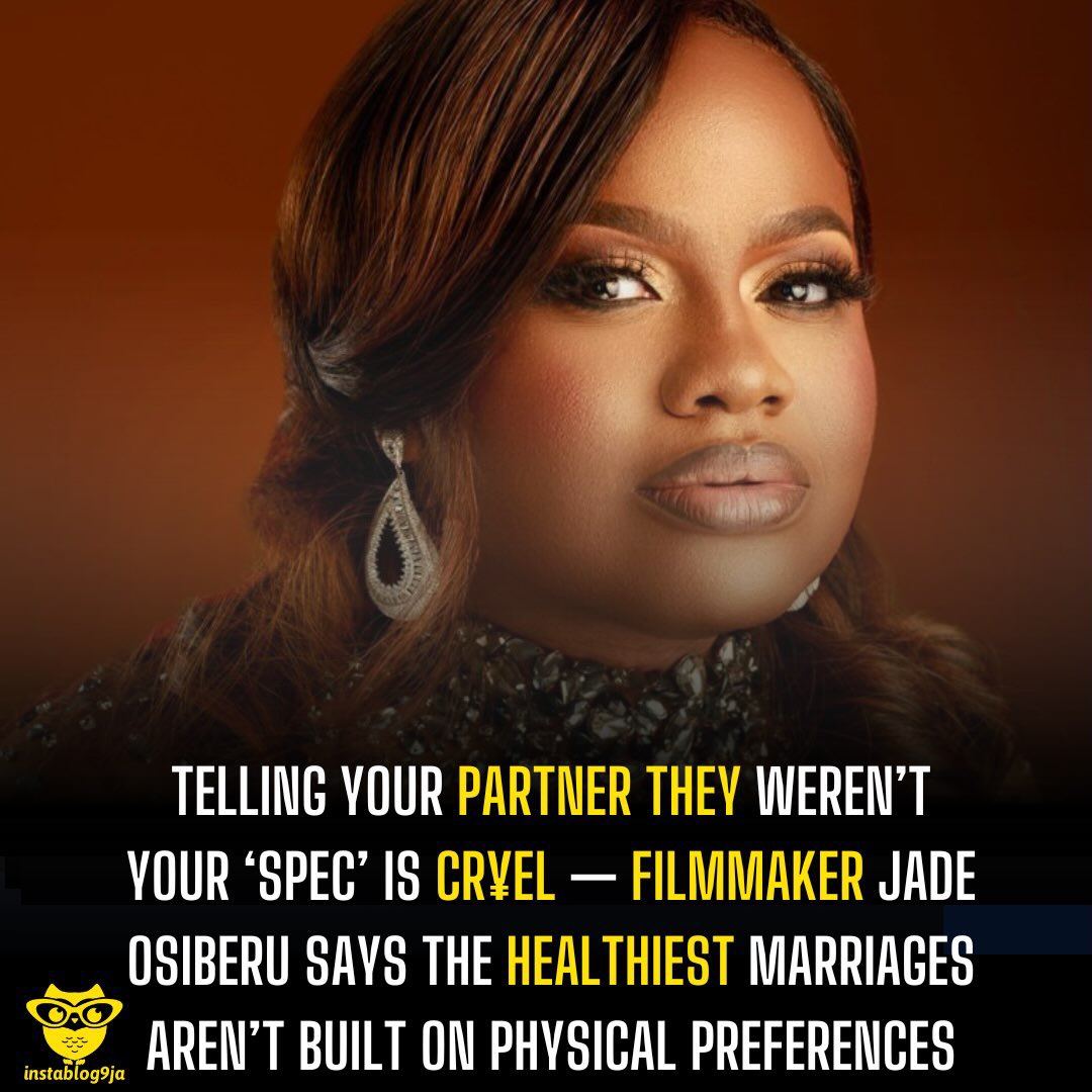 instablog9ja's tweet photo. Telling Your Partner They Weren’t Your ‘Spec’ Is Cr¥el — Filmmaker Jade Osiberu Says the Healthiest Marriages aren’t Built on Physical Preferences https://t.co/KbihPY7C6N