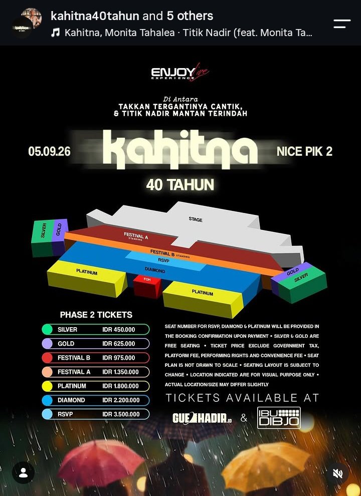 mikhantaaa's tweet photo. WTS
2 Tickets Platinum Konser Kahitna 40 Tahun

jual karna haus ke luar kota
negotiable, dm for priceeee

#zonauangㅤ #kahitna #wts https://t.co/RHn3JO2SAJ