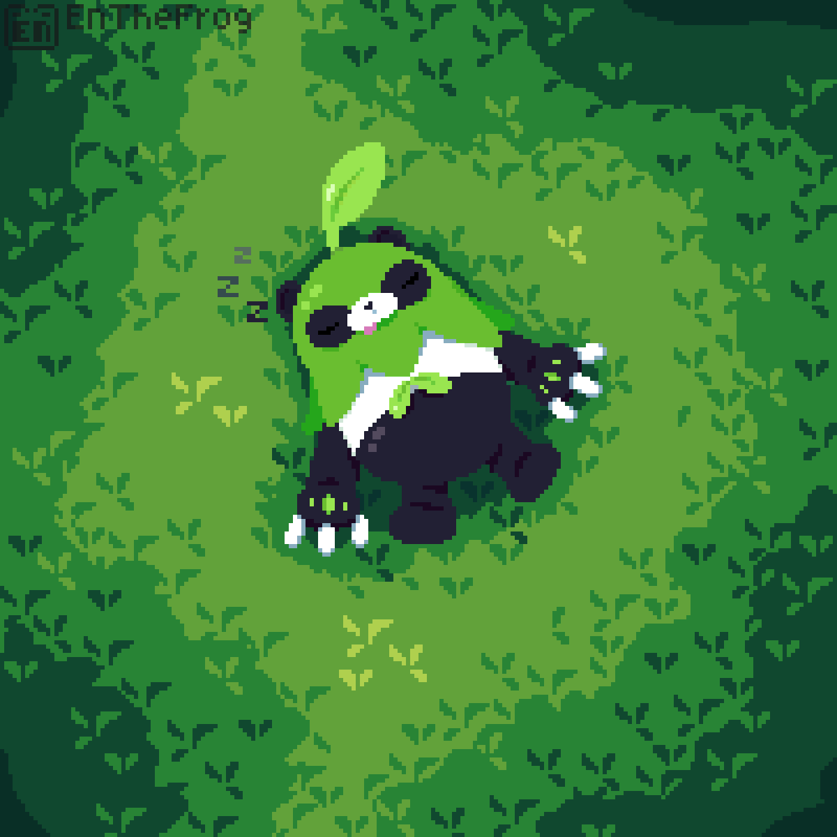EnTheFrog's tweet photo. With Palworld 1.0 coming out soon, i figured i should take the chance to post some old Chillet &amp; Mossanda fanart! Let me know your favourite Pal and i might get around to drawing them before the release💚

#pixelartㅤㅤㅤㅤ #aseprite https://t.co/twTh6sy9SW