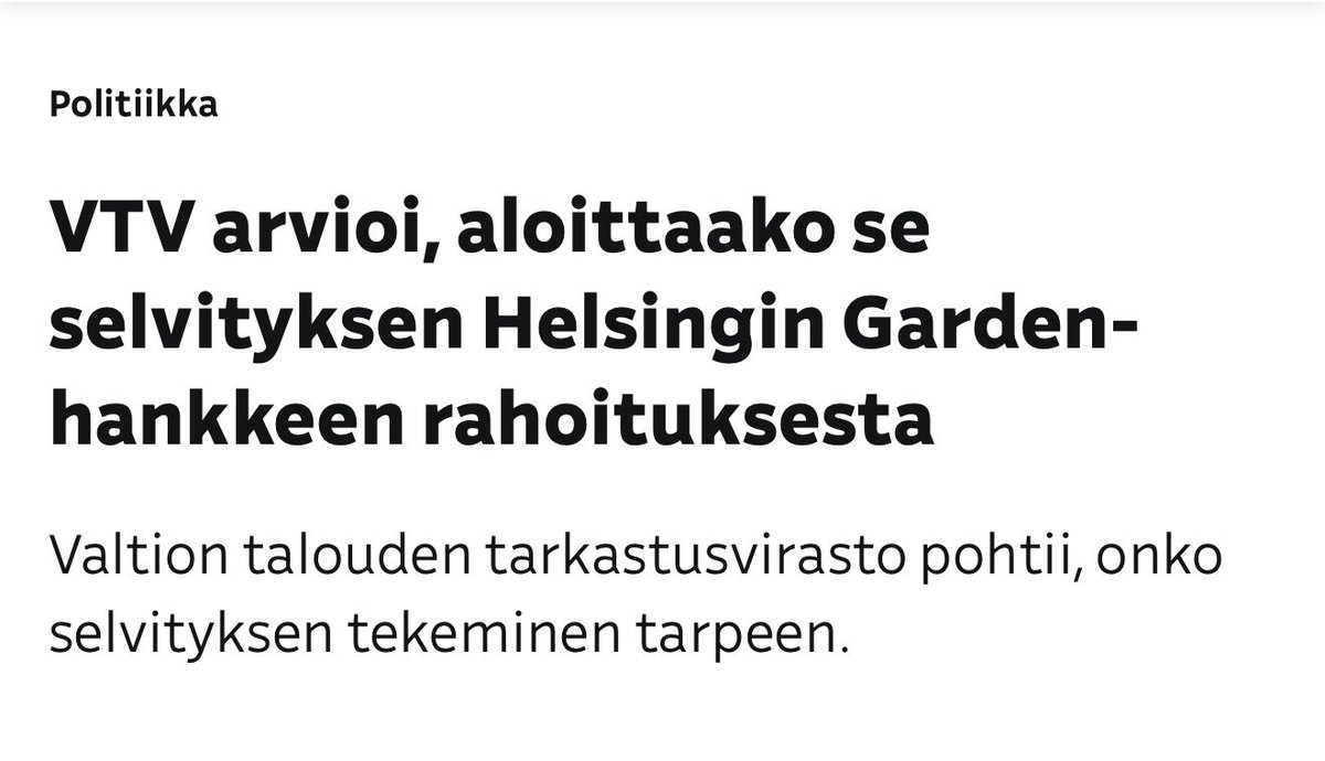 hjuntunen's tweet photo. Onko linnuilla siivet? Uivatko kalat vedessä? Pitääkö valtion menettely Helsinki Garden asiassa selvittää?

Ei tätä tarvitse pohtia vaan selvitys käyntiin heti tästä hankkeesta, että tulokset saadaan mahdollisimman pian @VTV_fi 

Sen jälkeen selvityksen voi laajentaa koskemaan valtion avustus- ja tukipolitiikkaa laajemmin. Siinä riittää perattavaa. 

https://t.co/J2AFdezS6G