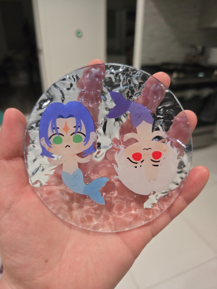 TerrPos's tweet photo. I've been spoiled via art trade by Su and Rai over at @sudachys 😭😭😭😭😭💕💕💕💕💕💕 Rai made a #boundbyfate chibi mermaid coaster, and Su made a full blown Michael with his hair down poster from #sweetvalentinechocolatier 😍😍😍😍😍

Thank you guys so much!!!!!! 😭😭😭❤️💕💘💘 https://t.co/l6rloVSLKX