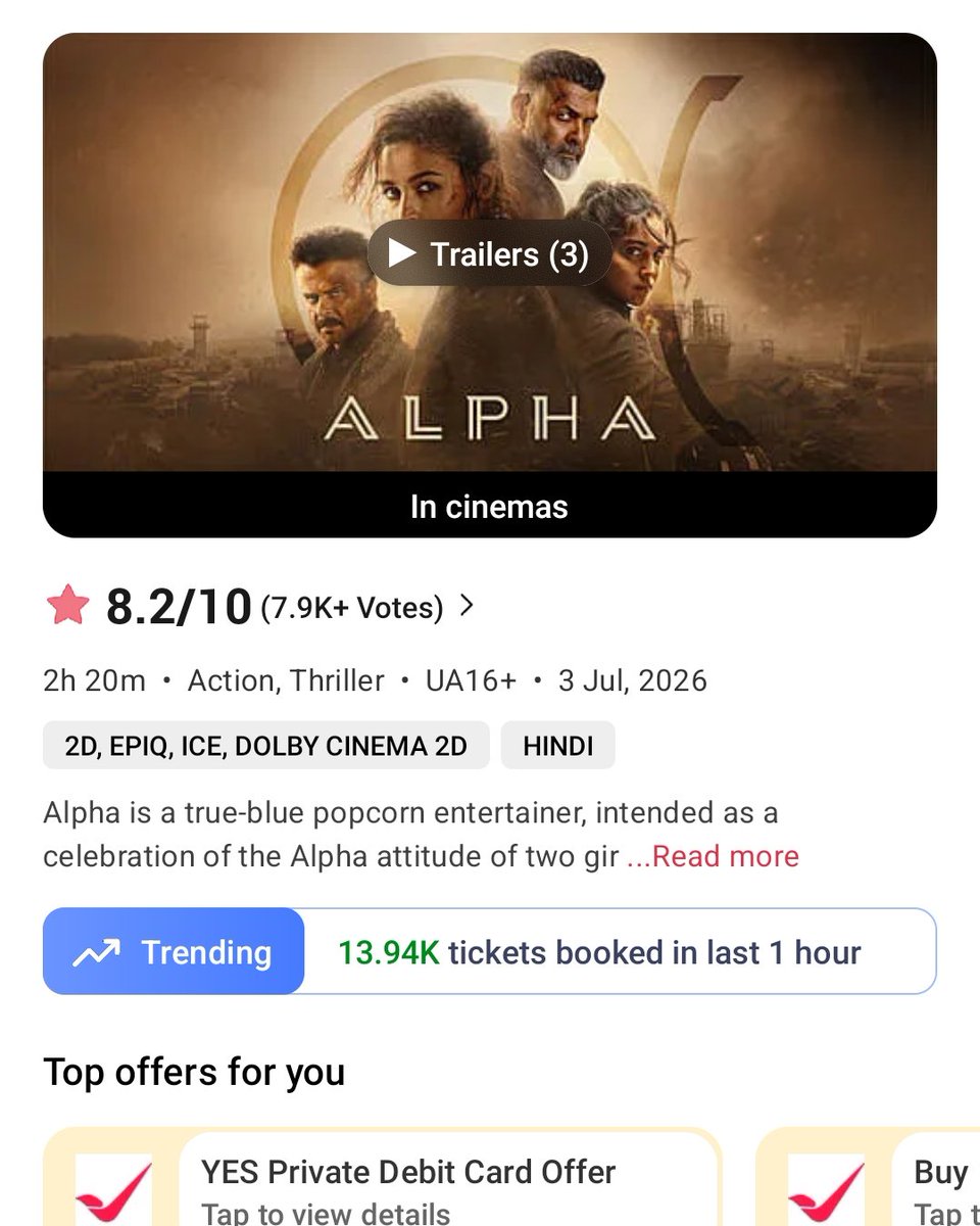 GemsOfWood's tweet photo. Andhbhakts are in coma after seeing the growth of #Alpha. They thought the film will be done under 10cr lifetime but it's heading towards 30+ weekend 💥 https://t.co/1rABrSWBhO