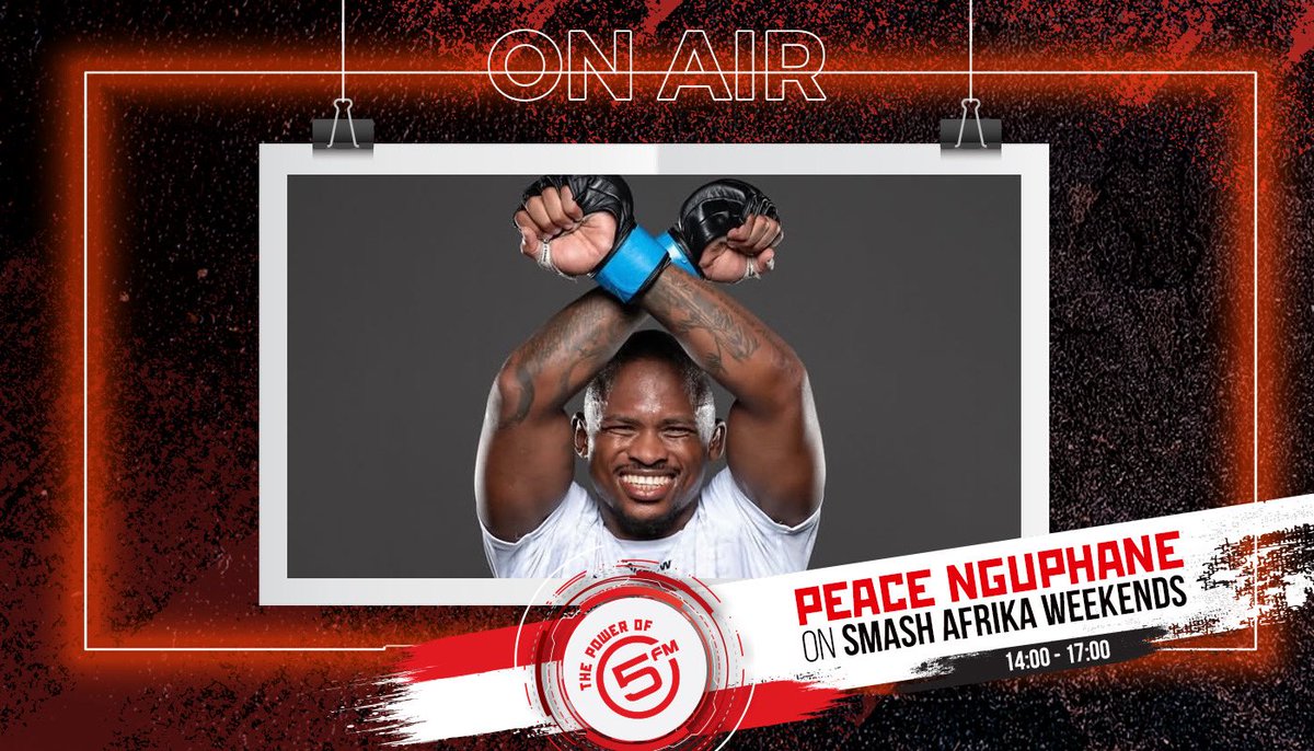 5FM's tweet photo. Peace Nguphane joins Smash Afrika on The Great African Story to share the journey behind the fighter, the sacrifices behind the victories, and what it takes to step into the cage. 🔥🎙️ @smashafrika https://t.co/fiA1EM6L5W