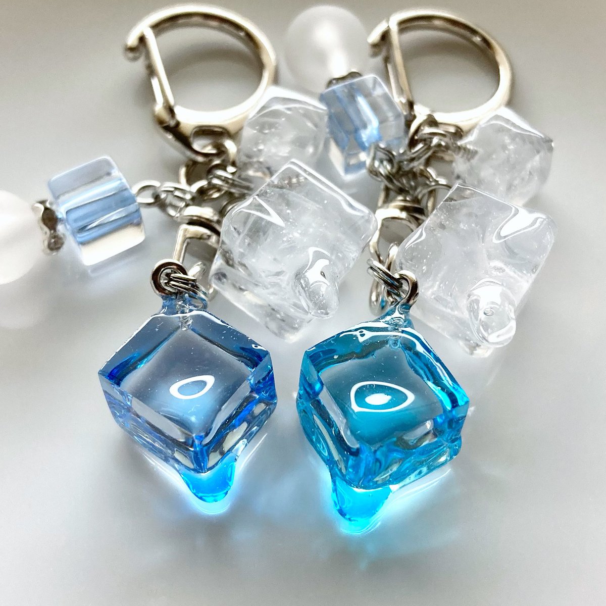 氷バッグチャーム🧊 #レジン #ハンドメイド #バッグチャーム #夏の創作