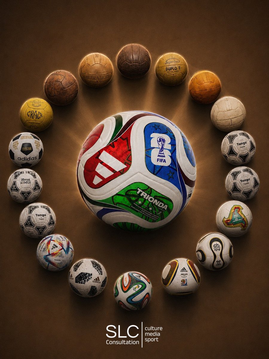 SLCCSA's tweet photo. كرات #كاس_العالم  العالم، تقليدٌ وإرث.

بدأت الحكاية عام 1930 مع تيينتو (Tiento)، أول كرة رسمية في تاريخ كأس العالم.

ثم جاءت تيليستار (Telstar) عام 1970 لتصبح أشهر كرة في العالم، قبل أن تفرض تانغو (Tango España) هيمنتها عبر خمس نسخ متتالية.

وفي 2006، بدأ تقليد جديد؛ كرة للبطولة، وأخرى ذهبية للمباراة النهائية.

واليوم، تكتب تري-أوندا (Trionda) فصلًا جديدًا في مونديال 2026، بتصميمها المكوّن من أربع قطع فقط، بينما تجاوزت البطولة 250 هدفًا، في أكثر نسخ كأس العالم تهديفًا عبر التاريخ.

فالكرة ليست شاهدًا على التاريخ فحسب, بل جزءٌ من صناعته.

#مونديال_SLC