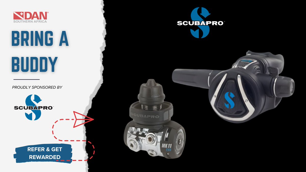 DiveSafety's tweet photo. Your dive buddy trusts you 🌊
Refer them to join DAN &amp; win a Scubapro MK11 EVO – C370 🔥
Smooth breathing. Reliable performance 🤿
👉 https://t.co/yDUW52moJP https://t.co/cLQlbg8806
