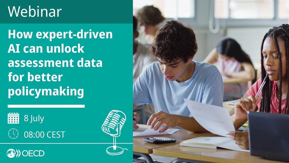 OECDEduSkills's tweet photo. Exam scores are only part of the picture when it comes to student performance.

Our upcoming webinar presents a new OECD model that uses AI analysis to go beyond the overall score and show exactly where students are struggling.

Read more and sign up: https://t.co/PCYf3RNCmX https://t.co/XhTpmwY30z